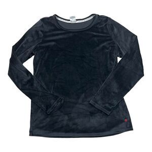 Lucky Brand Black Velvet Crewneck Sweater S